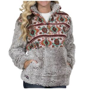 Simply Southern Sherpa Fleece 1/4 Zip Pullover Size XXL